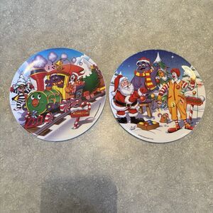 Lot of 2 McDonald's Christmas Plates 2000/2002 Ronald Santa Grimace Hamburglar